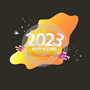 2023 Happy new year creative design background, greeting card and banner with text. Vector 2023 new year numbers