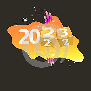 2023 Happy new year creative design background, greeting card and banner with text. Vector 2023 new year numbers