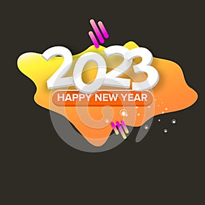 2023 Happy new year creative design background, greeting card and banner with text. Vector 2023 new year numbers