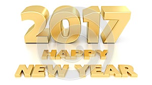 Happy New Year 2017. 3D design