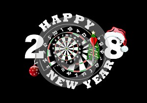 Happy new year and darts board