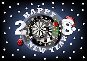 Happy new year and darts board
