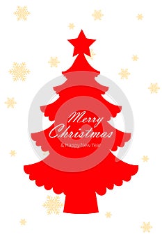 Happy New Year design with Christmas tree on white background wi