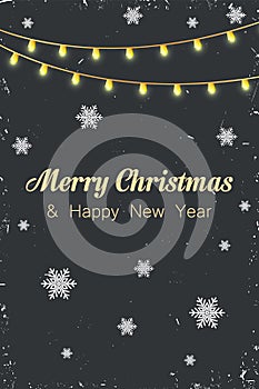 Happy New Year design on dark background. Merry Christmas vector