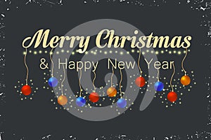 Happy New Year design on dark background. Merry Christmas vector