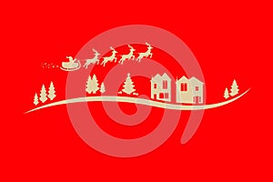 Happy New Year design on red background. Merry Christmas vector
