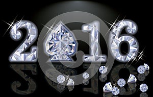 Happy 2016 New year diamond poker spade vector