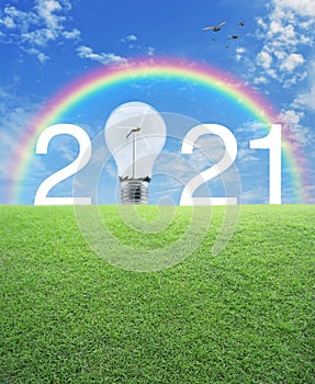 Happy new year 2021 ecological cover concept