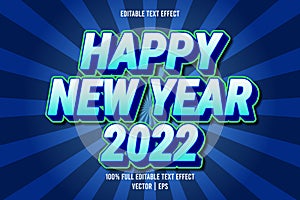 Happy new year editable text effect comic style