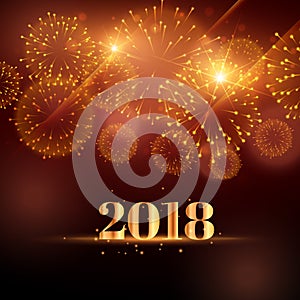 Happy new year fireworks background for 2018