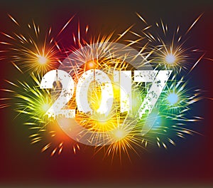 Happy New Year 2017 Fireworks colorful
