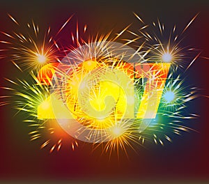 Happy New Year 2017 Fireworks colorful