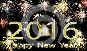 Happy New Year 2016 fireworks