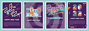 Happy New Year flat vector template, and banner