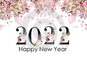 Happy New year  floral greetings for 2022