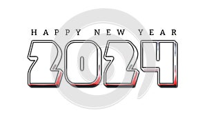 2024 Happy New Year funny embossed stylish text concepts, isolated on white photo