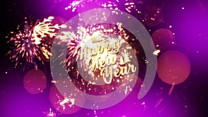 Happy New year golde text effect with snowflakes