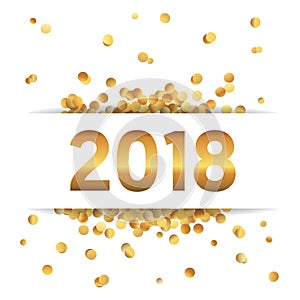 Happy New Year Golden Glitter Background for your Greetings Card, Flyers, Invitation, Brochure, Posters, Banners, Calendar