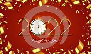 Happy New Year 2022 golden numbers