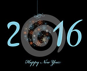 Happy new Year greeting card 2016