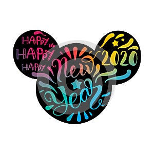 Happy new 2020 year greeting card vector template
