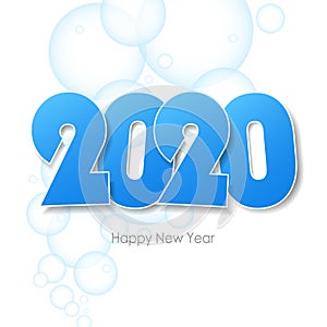 Happy new year 2020 greeting card.