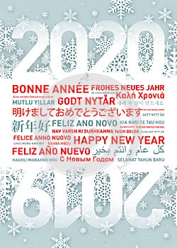 Happy new year greetings card from all the world