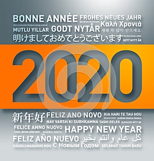 Happy new year greetings card from the world