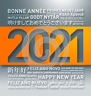 Happy new year greetings card from the world