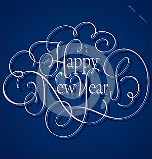 Happy New Year hand lettering (vector)