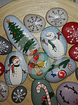 Happy New Year! Hand painted stones.