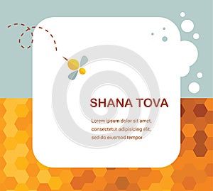 Happy New Year (Hebrew) Rosh Hashana greeting card with leaking honey.