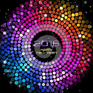 Happy New Year 2016 - Hexagon Disco lights
