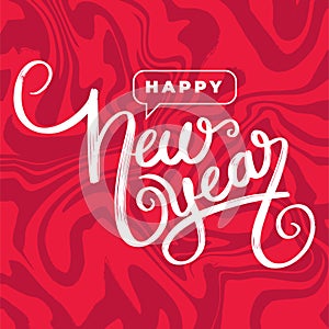 Happy New Year Holiday Greetings Card Handwritten