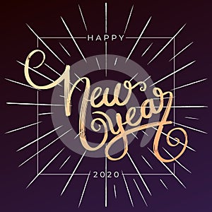 Happy New Year Holiday Greetings Card Handwritten