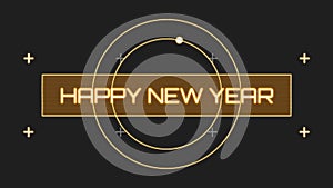 Happy New Year with HUD elements and neon circles
