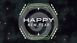 Happy New Year with HUD elements and neon lines