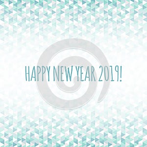 2019 Happy New Year illustration for decoration. Winter holiday triangle vector pattern. Greeting card, background for celebration