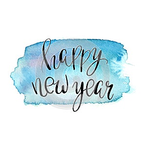 Happy New Year lettering, hand drawn phrase for invitations, posters and cards