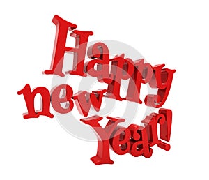 Happy new year lettering isolated