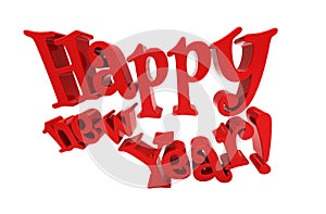 Happy new year lettering isolated