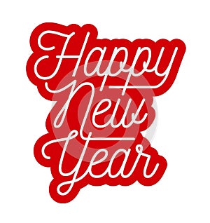 Happy new year lettering. Vector illustration design