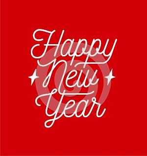 Happy new year lettering. Vector illustration design