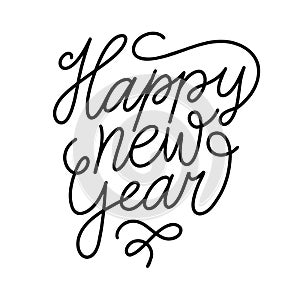 Happy new year lettering. Vector illustration design