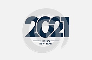2021 happy new year logo text design