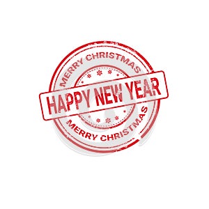 Happy New Year Merry Christmas Greeting Card Decoration Laber Web Icon