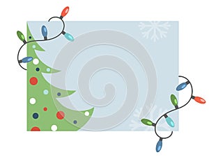 Happy New Year and Merry Christmas invitation card template. Christmas eve and winter holidays poster design.