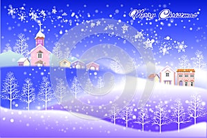 Happy new year merry christmas landscape - Creative illustration eps10
