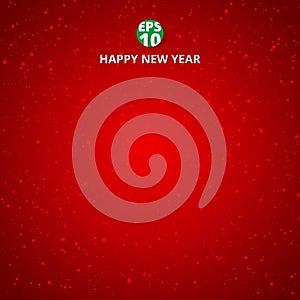 Happy new year and merry christmas on red blurry vector background with snowflake.