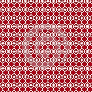 Happy New Year and Merry Christmas! Set of winter holiday backgrounds, seamless patterns in red and white colors